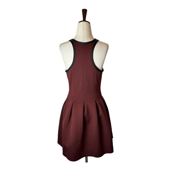 T Alexander Wang Brown Crew Neck Racerback Neoprene Mini Skater Dress Size S - Picture 4 of 11